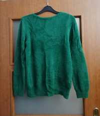 Pluszowy sweter zielony S
