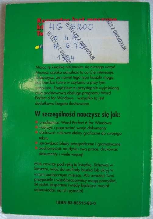 WordPerfect 6.0 przewodnik kieszonkowy