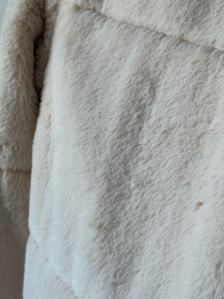 Futerko miś teddy kremowe ciepła kurtka na zimę rozmiar L