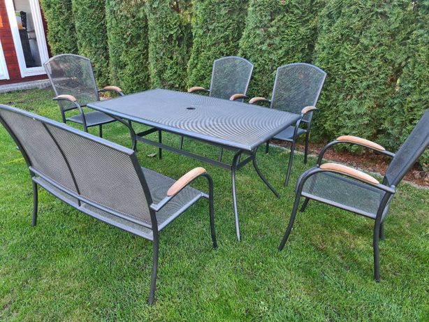Meble ogrodowe metalowe stół i 4 krzesła i kanapa TANIO