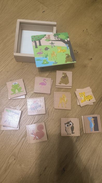 Drewniane puzzle dla najmłodszych ze zwierzętami