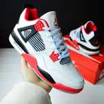 Nike Air Jordan Retro 4 White Red кроссовки найк джордан аир кросовки