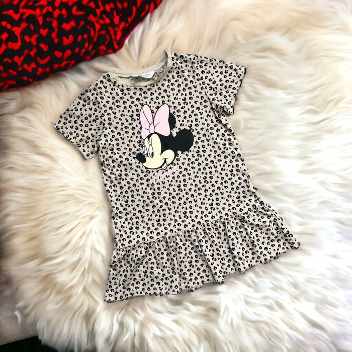 хлопковое леопардовое платье с Микки H&M на девочку 5-6 лет