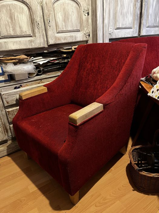 Fotele tapicerowane czerwone