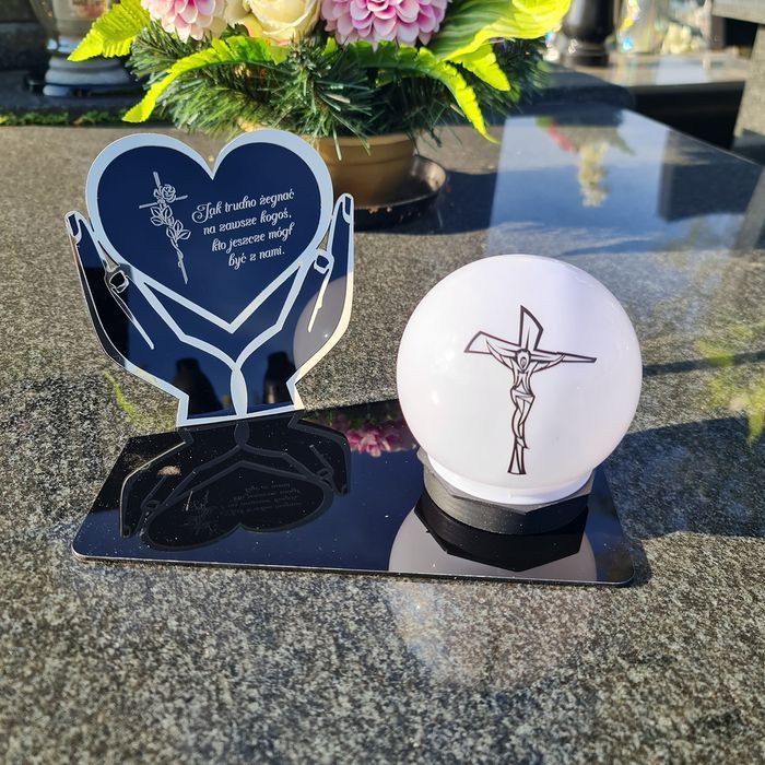 Solarny znicz LED STATUETKA NA CMENTARZ GRÓB DUŻA wieczna lampka