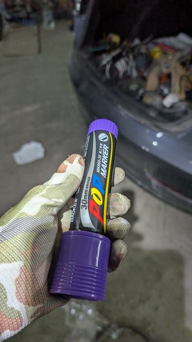 Фіолетовий маркер для рихтування авто ширина близько 30 мм