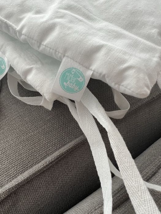 Contorno de berço comoleto,branco de algodão