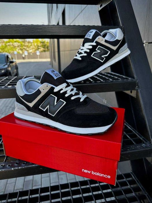 ХІТ! Кросівки New Balance 574 Black White 40 41 42 43 44 45 нью беленс