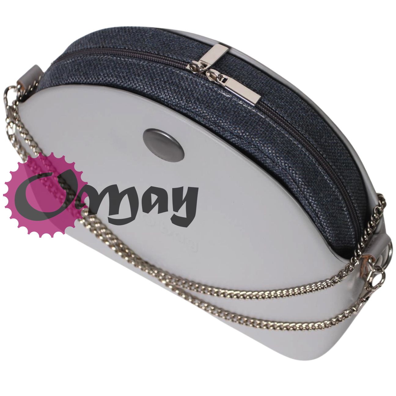 organizer OBAG MOON LIGHT plecionka szary niebieski 2 kieszenie OMAY
