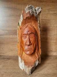 Rdzenny Amerykanin, Indianin - rzeźba z drewna