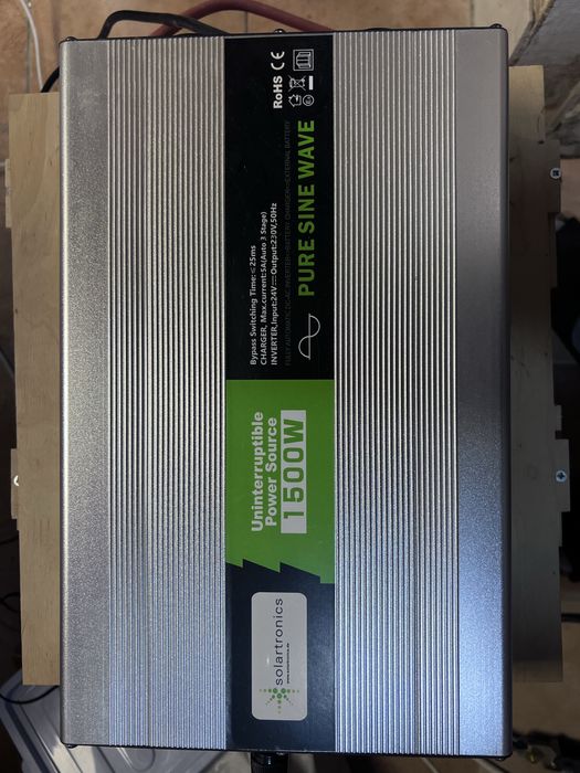 Збірка 3,6 квт/год Інвертор Solartronics 24-220В UPS 1500W + AGM 150AH