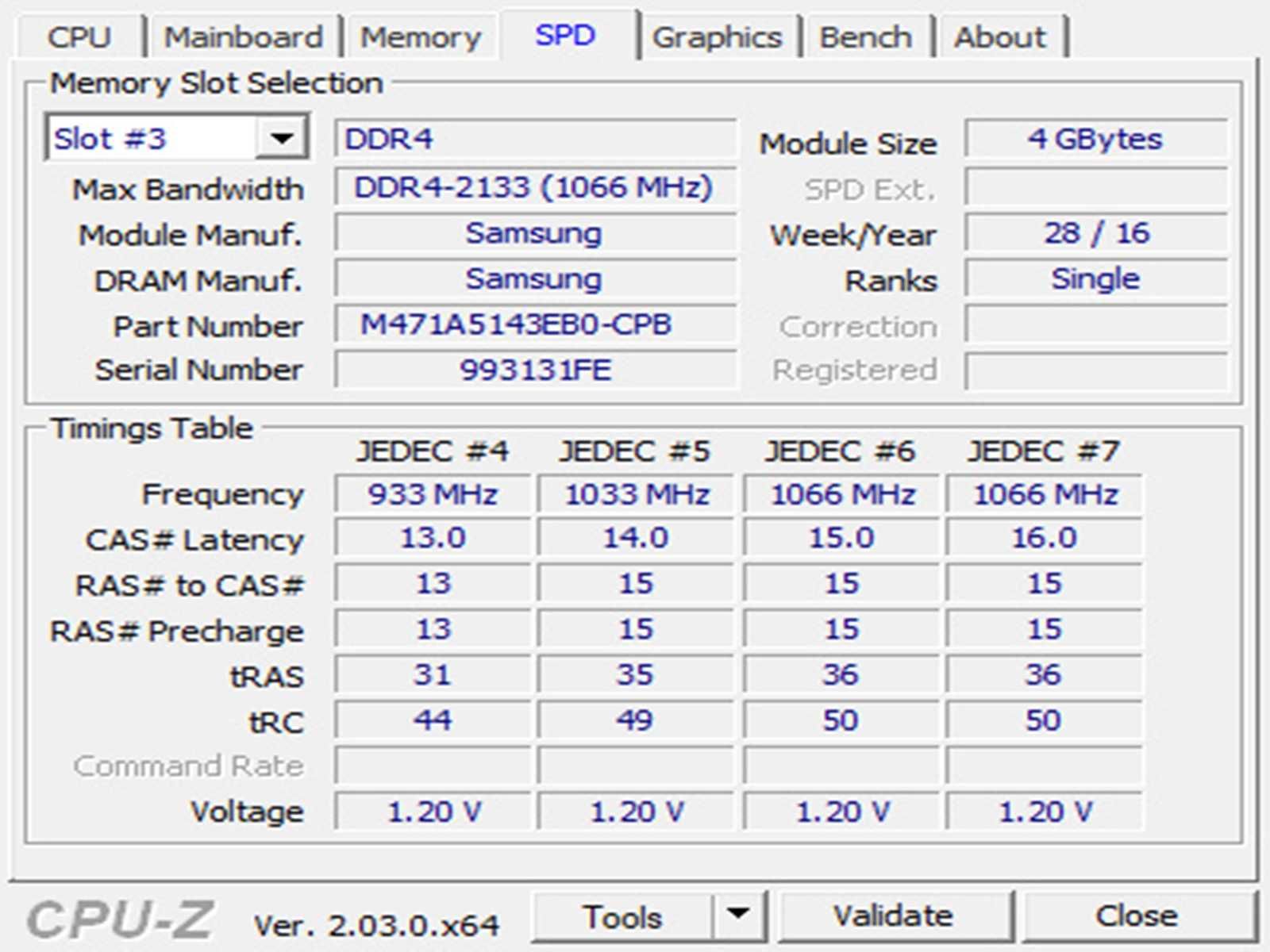 DDR4 8GB Samsung 2133P