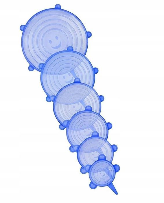 Pokrywki silikonowe uniwersalne do żywności zestaw 6szt