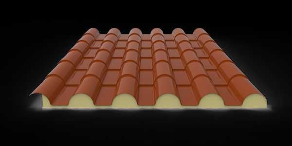 Painel Sandwich Imitação de Telha Lusa ( NOVO )