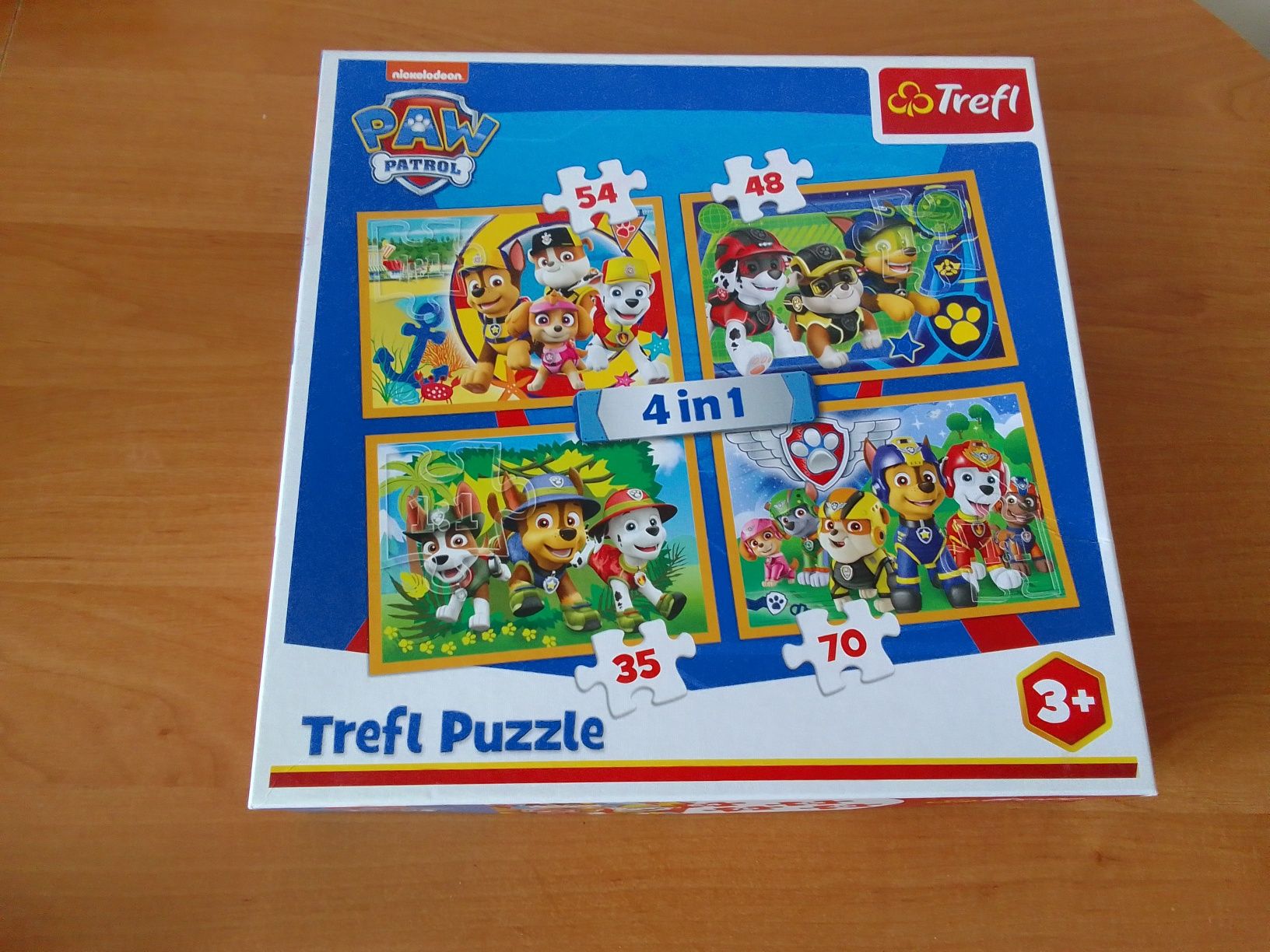 Trefl puzzle 4 w 1 Psi Patrol plus inne gratis pieski paw patrol