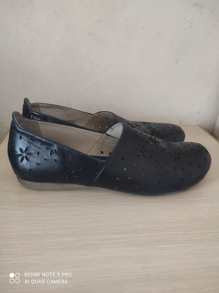 Josef seibel кожаные туфли балетки 41р (26,5см) в отличном состоянии