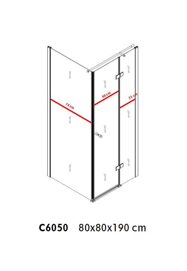 Promocja ! Kabina Prysznicowa LUMINAS 80 X 80 UCHYLNA 6 mm