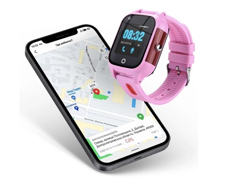 Смарт-годинник дитячий JETIX DF100 з GPS Pink