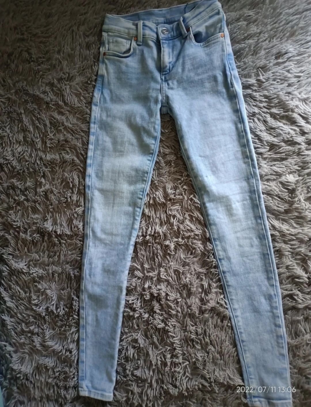 Jeansy rurki skinny never denim xs