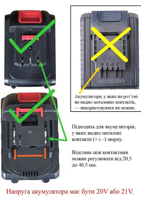 Ліхтарик-насадка для акумулятора 20–21В (для електроінструментів)