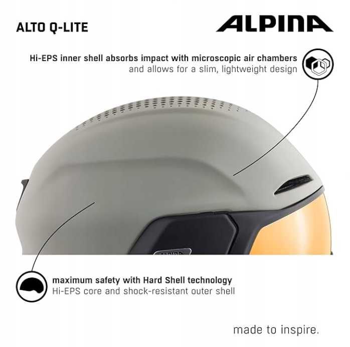 Kask narciarski ALPINA ALTO Q-LITE z przyłbicą Rozm. M 55-59 cm