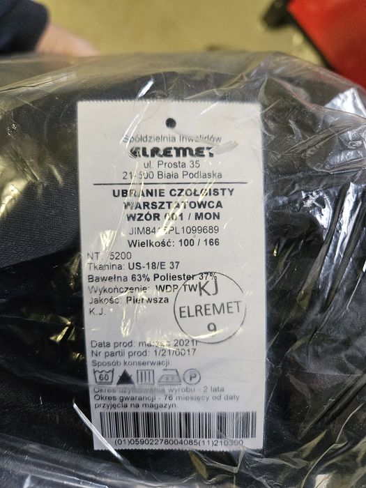 Mundur czołgisty 601MON ,100/166