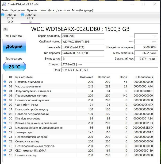 вінчестер ,жорсткий диск Western Digital - 1500 Gb