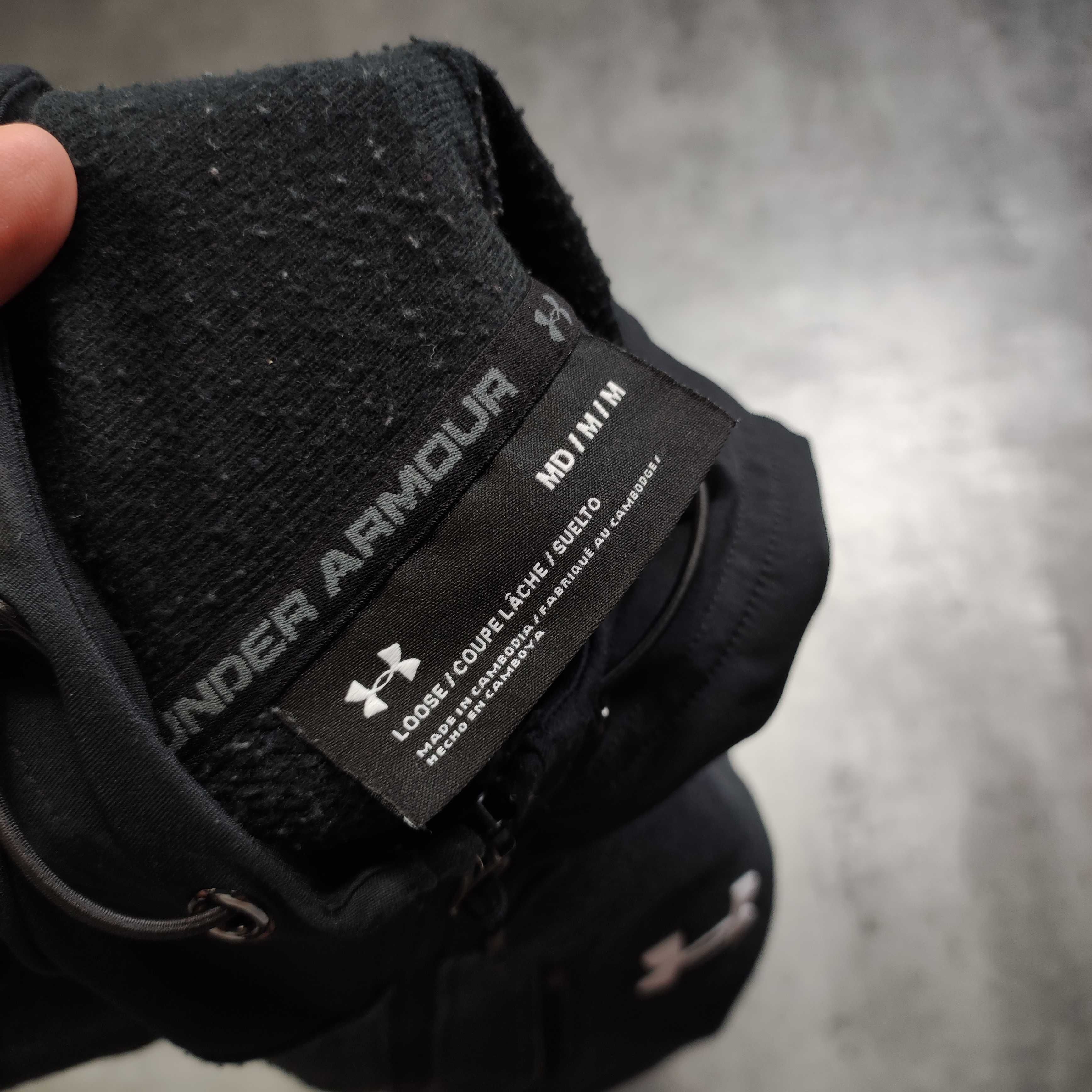 MĘSKA Bluza GYM Active z Kapturem Siłownia Rozpinana Under Armour Logo