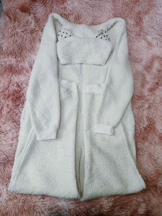 Пижама, Кигуруми взрослый, белый, бу, тедди мех, фирменный.