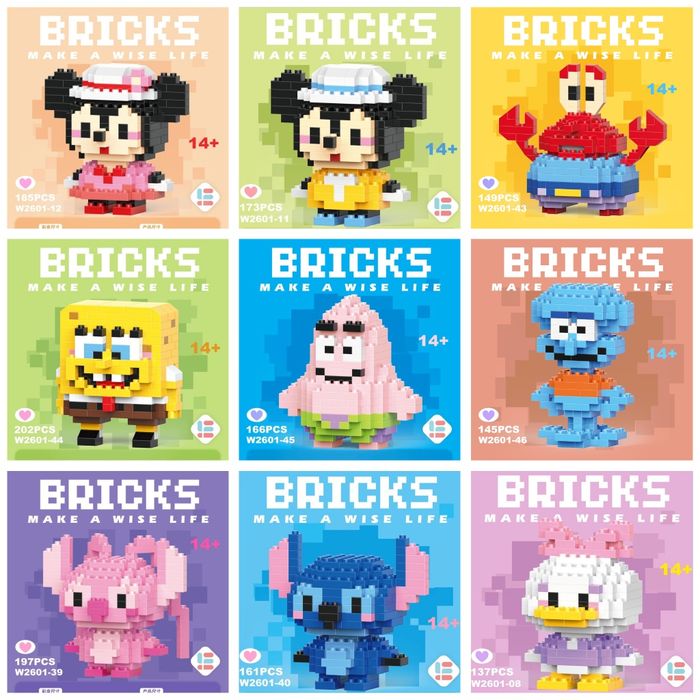 Конструктор дитячий Bricks, Hello Kitty, Стіч, марвел, Аніме, Куромі