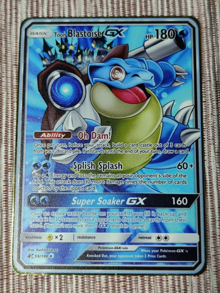 Karta Pokemon Metalowa Złota Blastoise