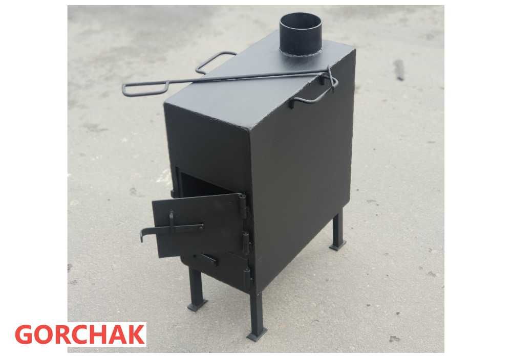 Буржуйка сталева, шириною 240 мм, обігрів до 35 м.кв.