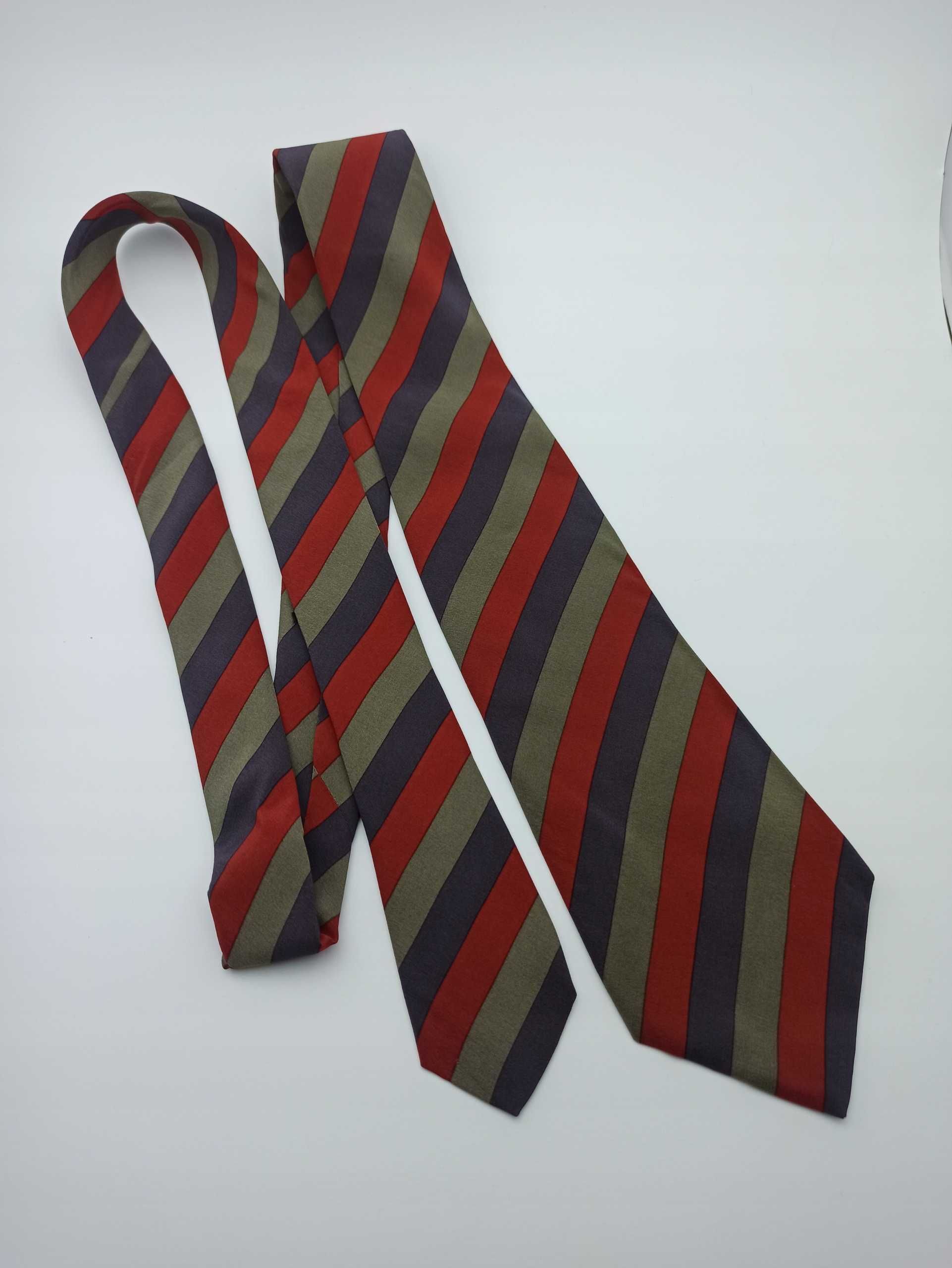 Yves Saint Laurent jedwabny krawat w paski ysl32