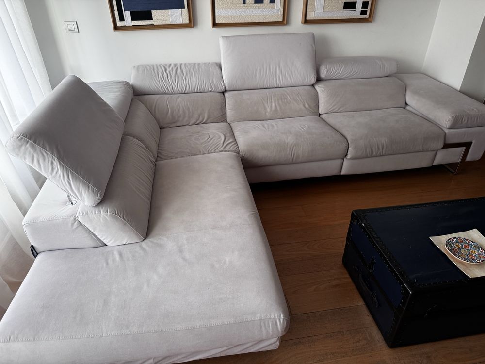 Sofá Chateau D’Ax - Com Chaise Lounge e Cadeira Eletronica Reclinavel