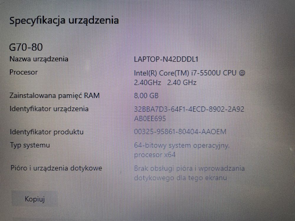 Lenovo G70-80 IntelCore i7 pamiec 1T