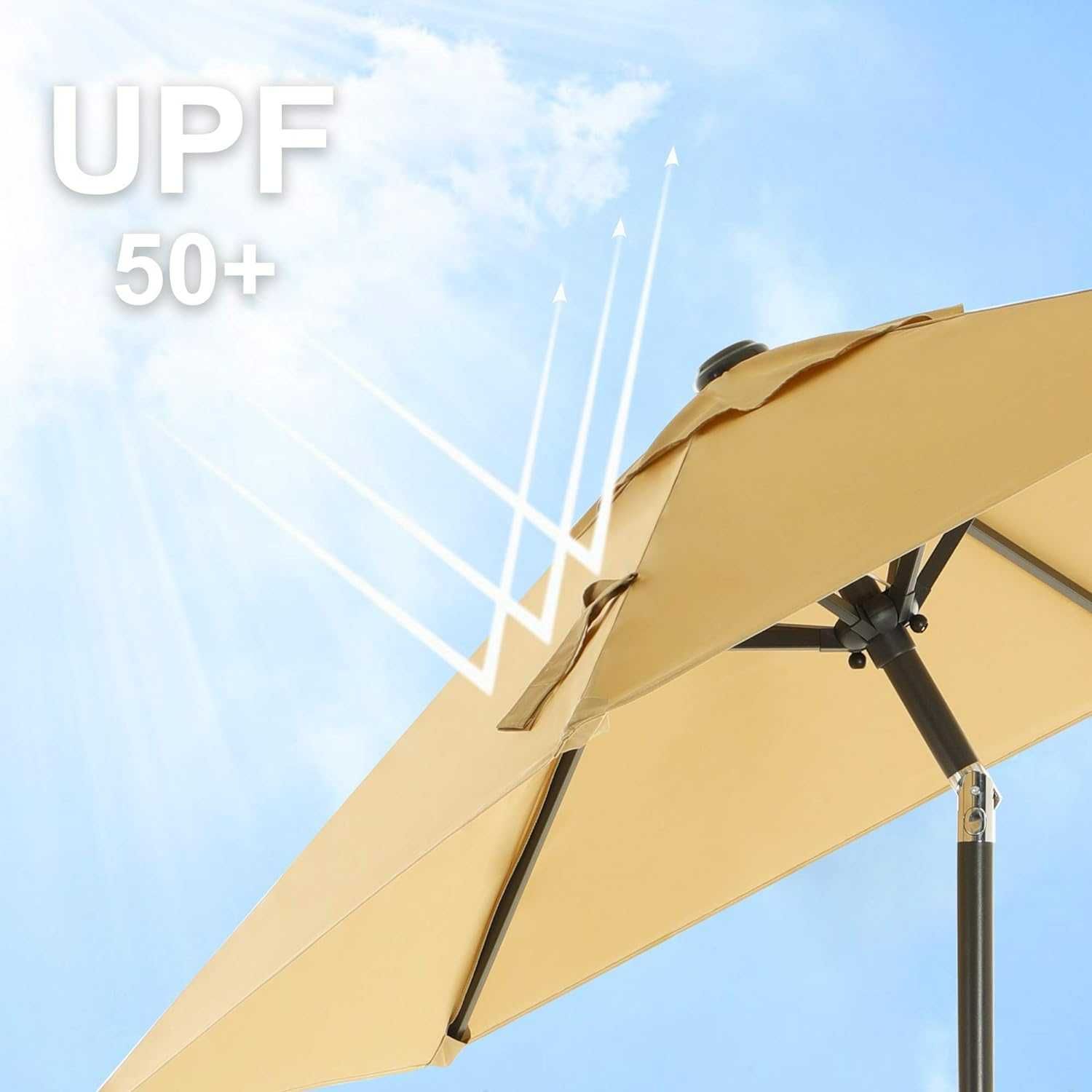 6M16 parasol przeciwsłoneczny ogrodowy 200x230cm  UPF 50+ z korbą