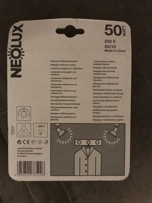 3 lâmpadas neolux gu10 50w