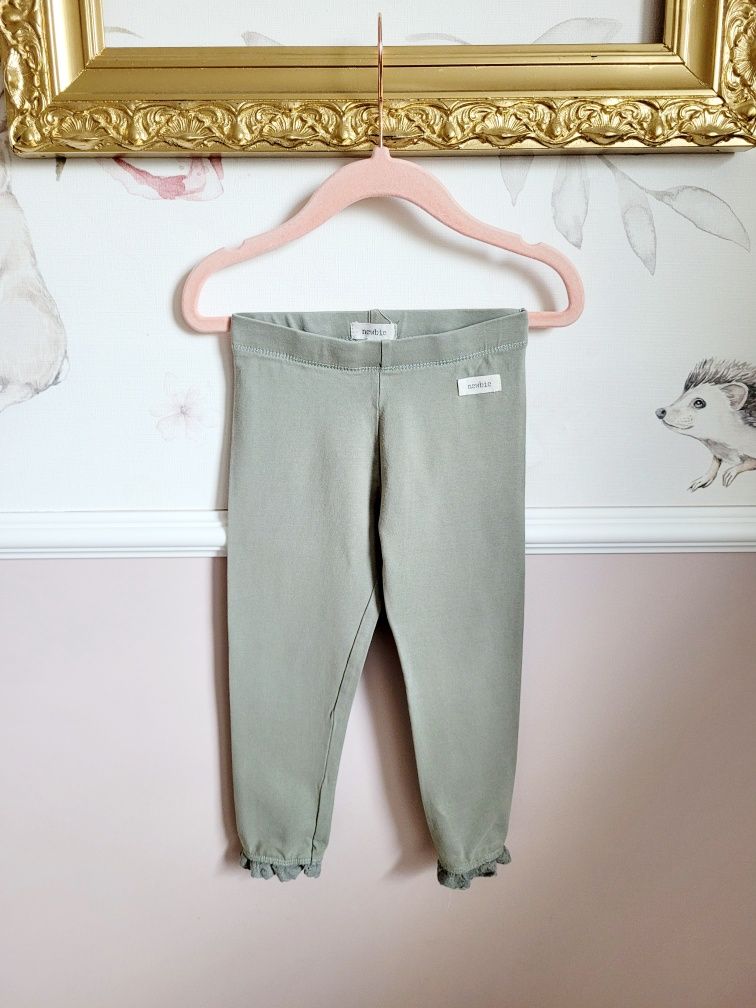 Spodnie 92 legginsy z koronką basic