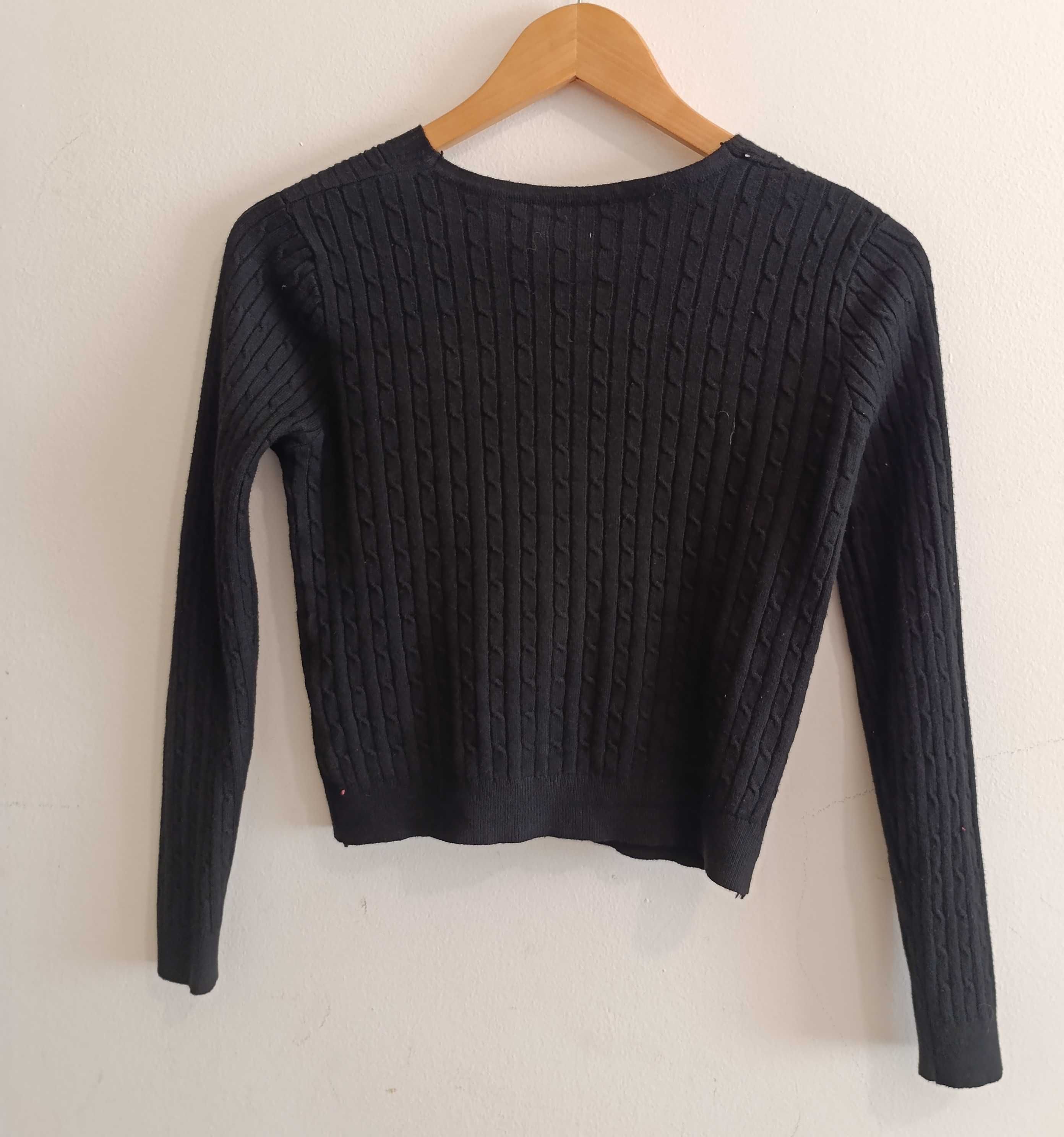 Casaco / Bolero, Malha Trabalhada preto - Novo e com etiqueta Tam- M/S