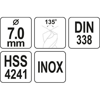 Wiertło Do Metalu Inox 7.0Mm Hss Premium Yato