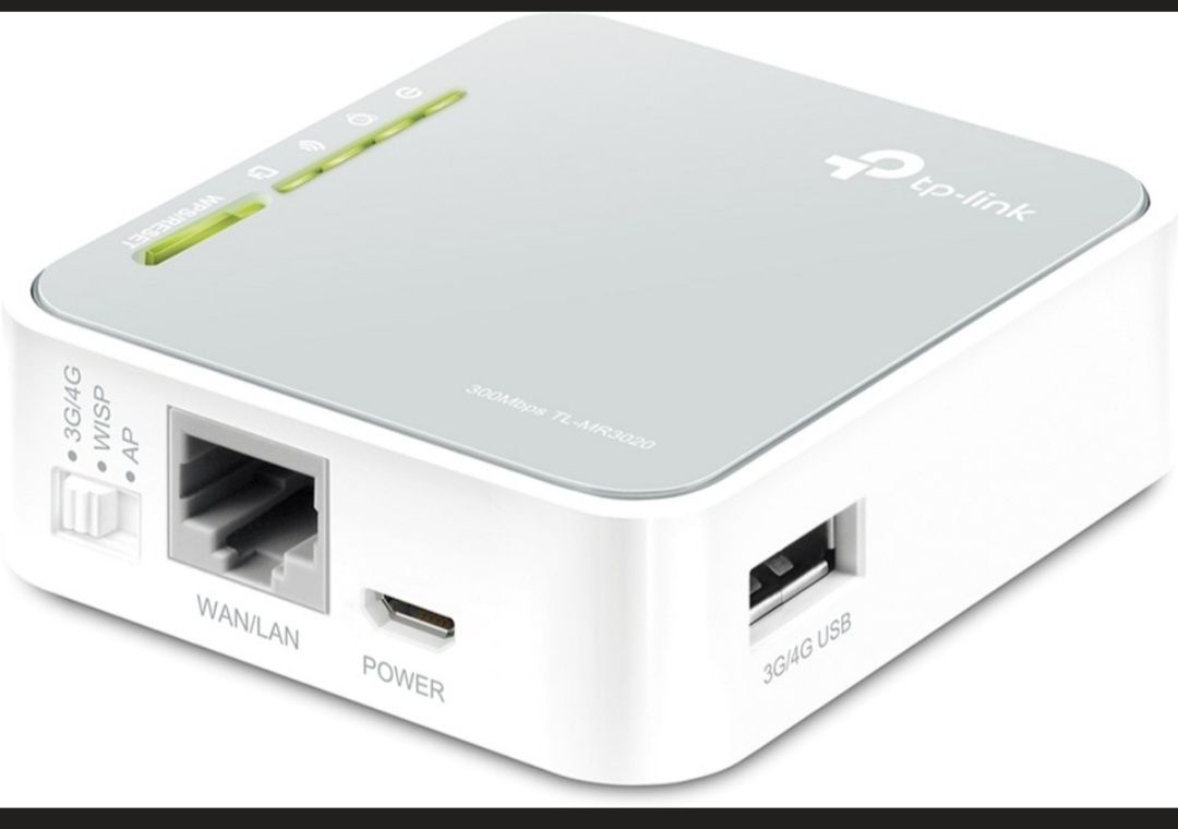 Маршрутизатор TP-LINK TL-MR3020 V3 Портативный WiFi4 / N300 / 100 Мбіт