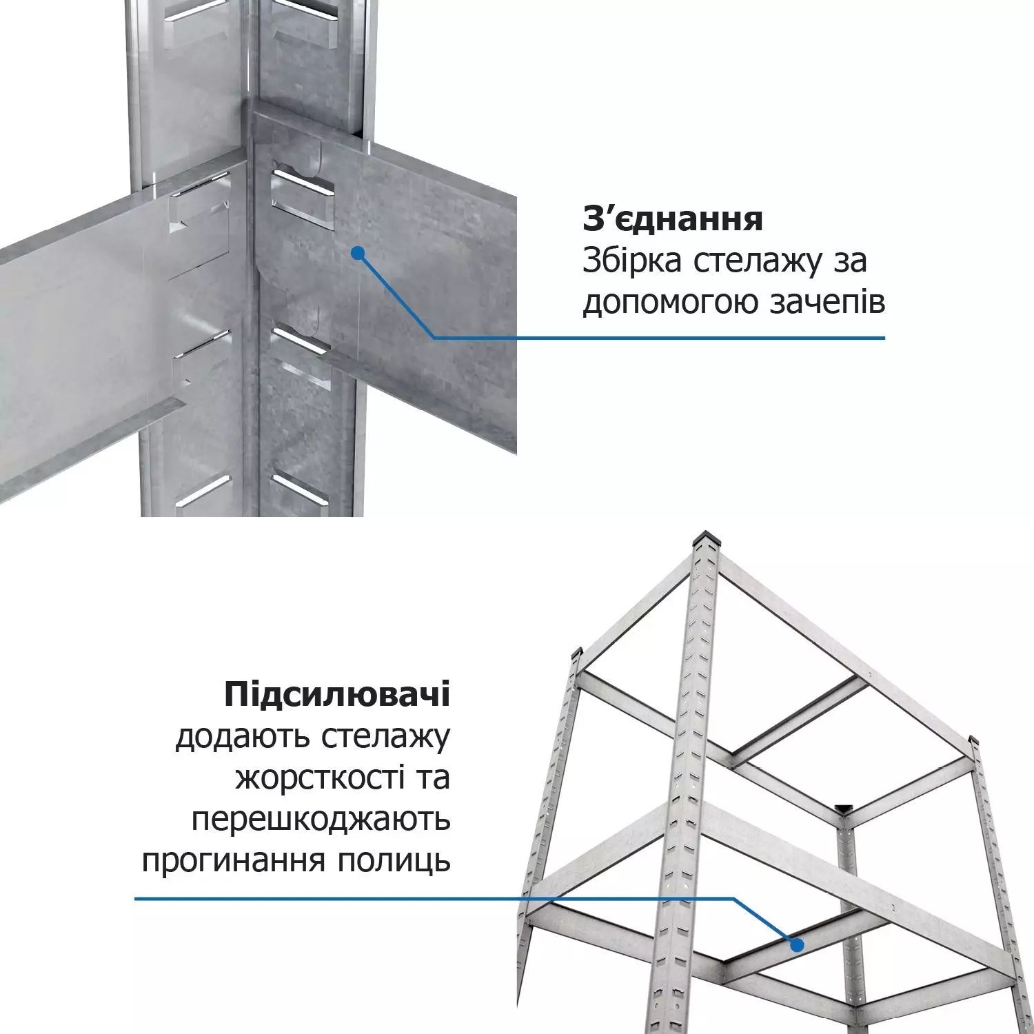 Стелаж Бюджет ОМ 1600х800х300 Меткас, 175 кг/полицю, 4 полиці