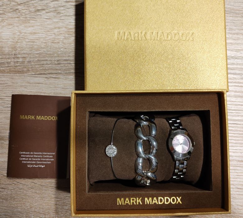 Zestaw srebrny Mark Maddox zegarek + bransolety