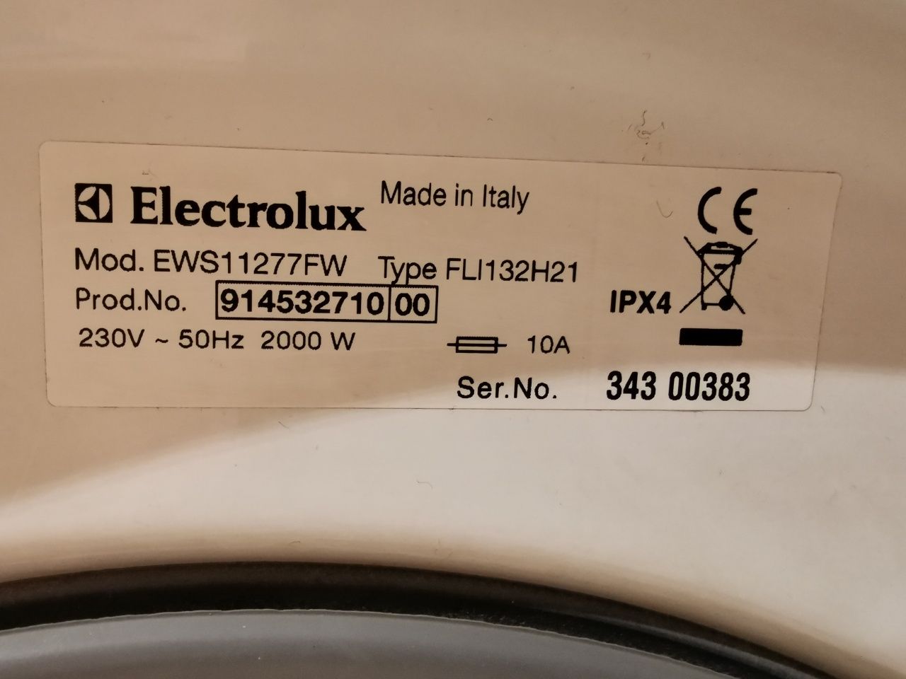 Programator pralka Electrolux EWS11277W AEG