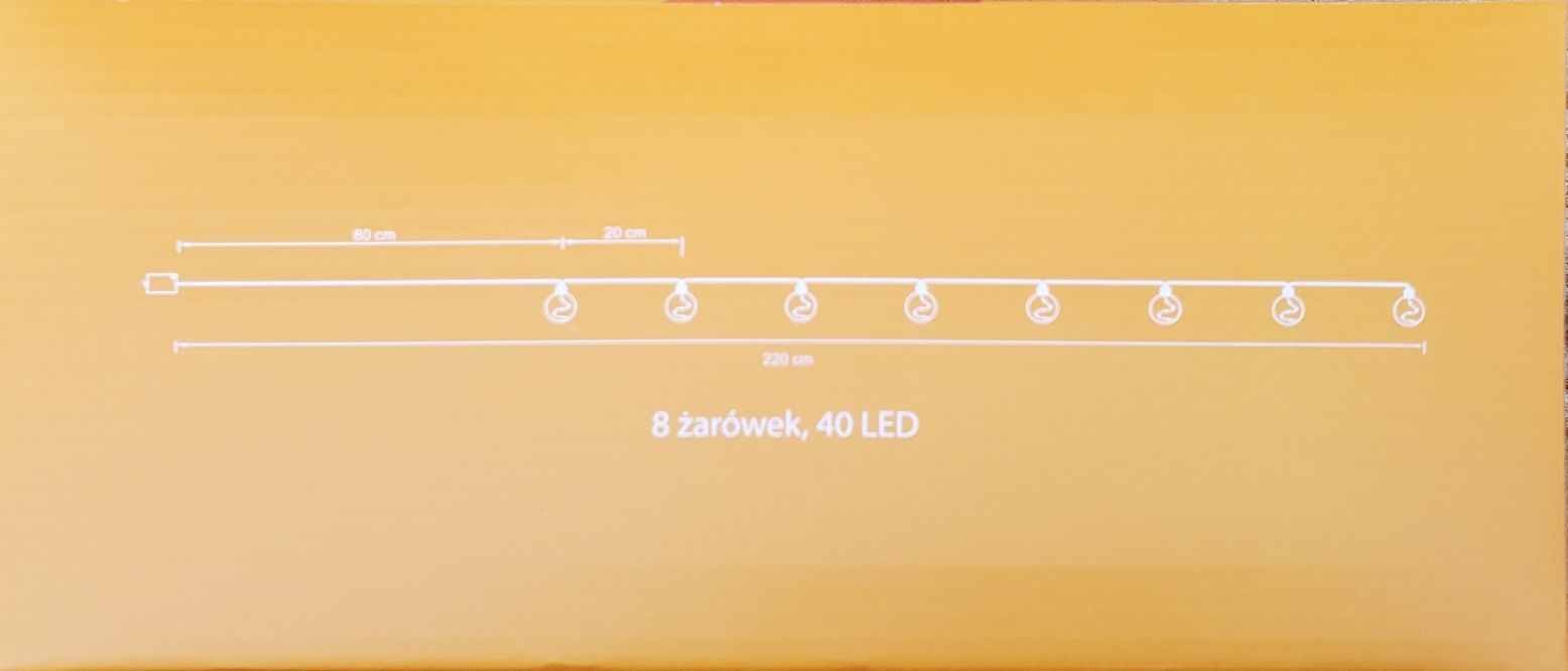 Girlanda 8 żarówek 40 Led