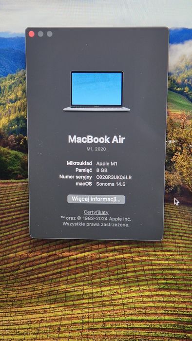 MacBook air M1, 8/256 Space Grey ANSI US