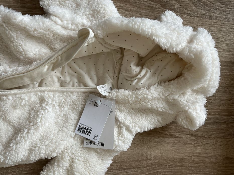 Futerkowy kombinezon biały hm rozmiar 62 nowy