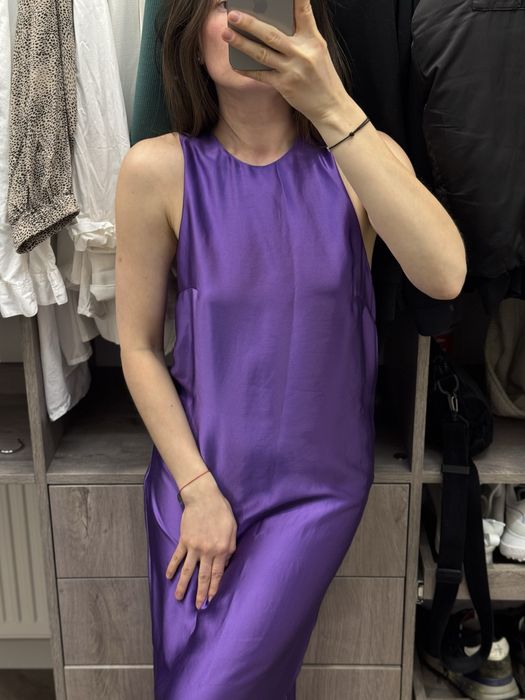 Mango selection s 36 атласна сукня з перехресною спинкою міді