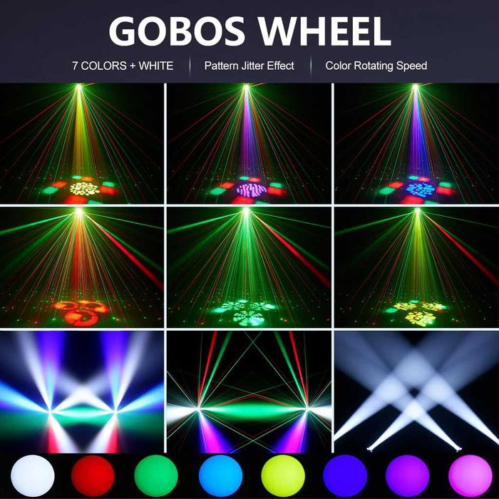 Ruchoma Glowica 150W Uking LED DMX 8 GOBO oswietlenie dyskotekowe