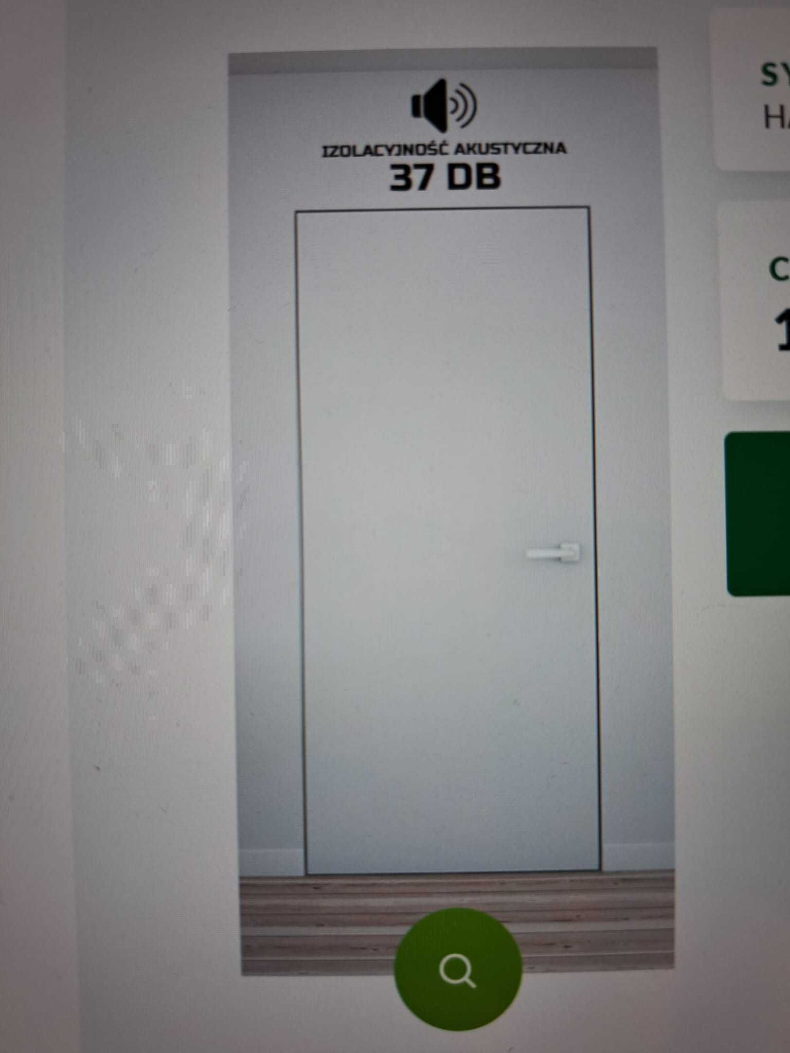 Drzwi ukryte Polskone akustyczne z listwą opadającą lewe 90 ot na zew.